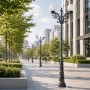 Фонарный столб с двумя светильниками 3,5-4,5м Фонарный столб с двумя светильниками 3,5-4,5м