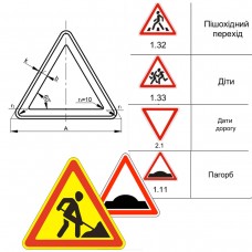Знак в форме треугольника на композите 1.1-1.41